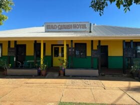 Our hotel- painted in Australian Colors