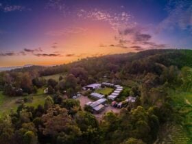 View of entire Training Centre from drone with beautiful sunset