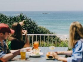 people enjoying themselves on the deck