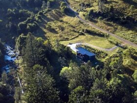 Bimbul cabin sits beside Christmas Creek and Forest