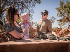 Guests with the Guardian of the Bridge