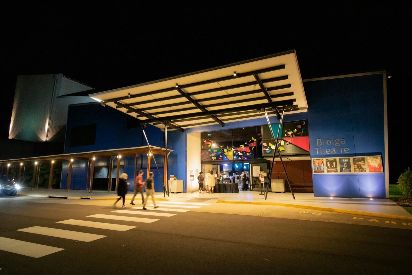 Brolga Theatre entry at night