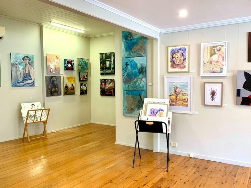 Interior view of She Dreams exhibition at Creative Room Art Space gallery in West End Brisbane