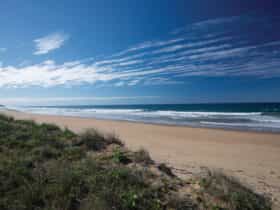 View across beach from Middle Rock Camping Area