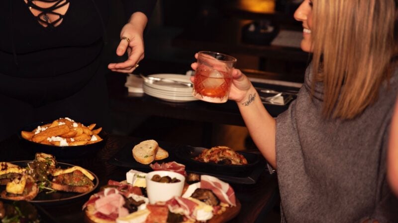 Shared meals and cocktails