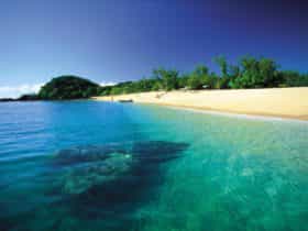 Tinny on sand on island in Frankland Group