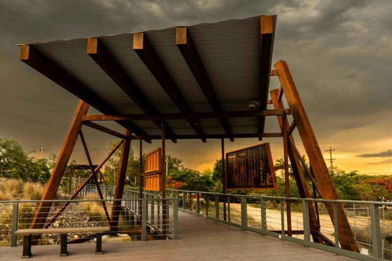 Miners Memorial at dusk