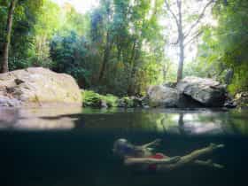 Woman swimming at Stoney Creek