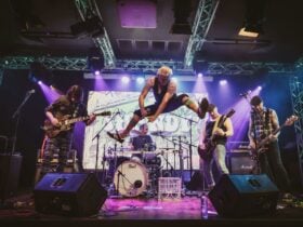 Band playing music on stage
