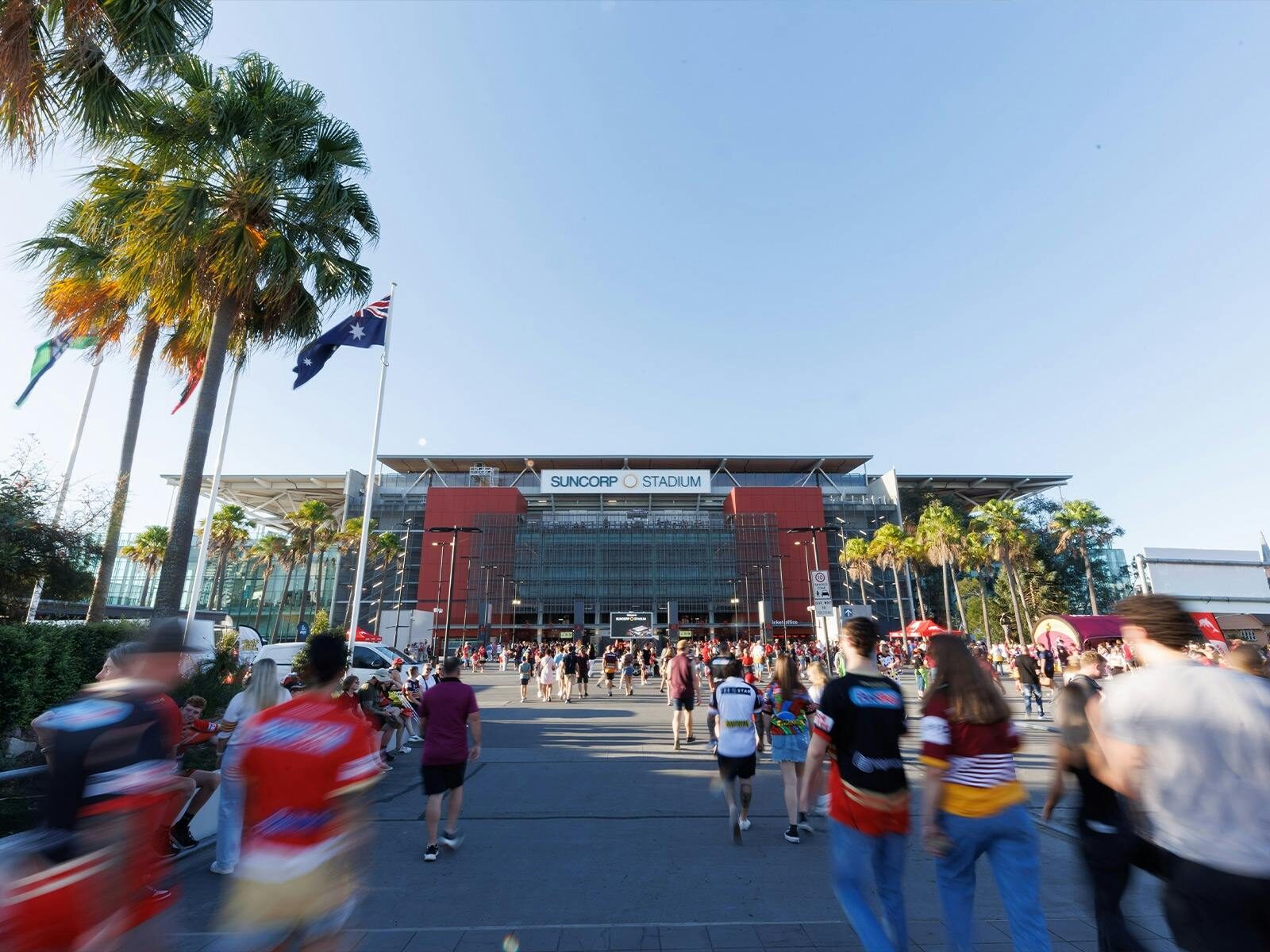 Arriving at Suncorp Stadium from the southern plaza