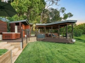 Outdoor spa and relaxation deck at The Range Holistic Spa and Wellness, Montville Sunshine Coast
