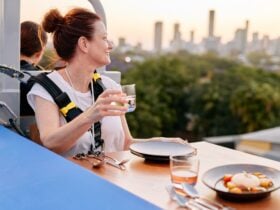 Dining at Vertigo with views of the city