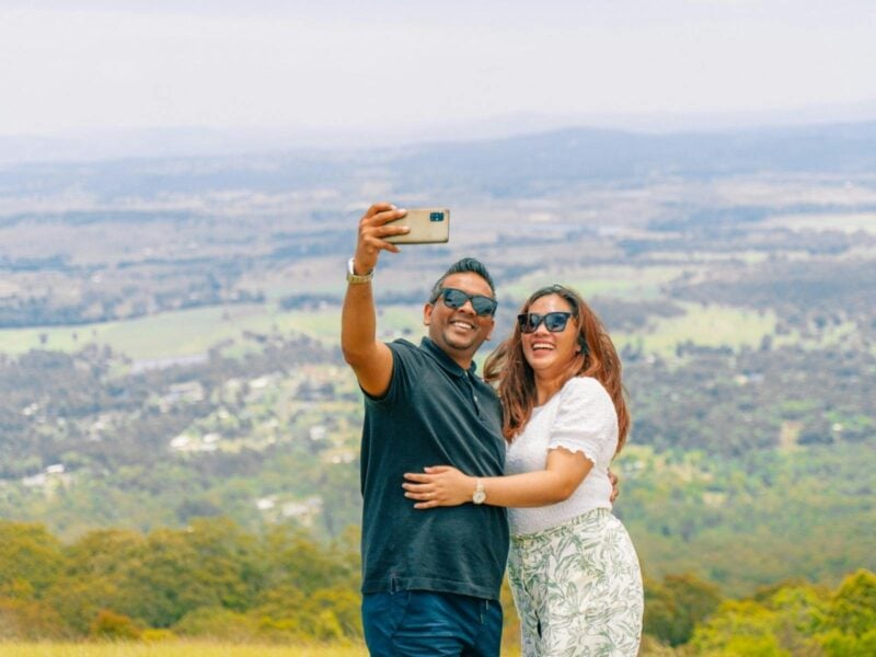 Couple taking selfie on Tamborine Mountain