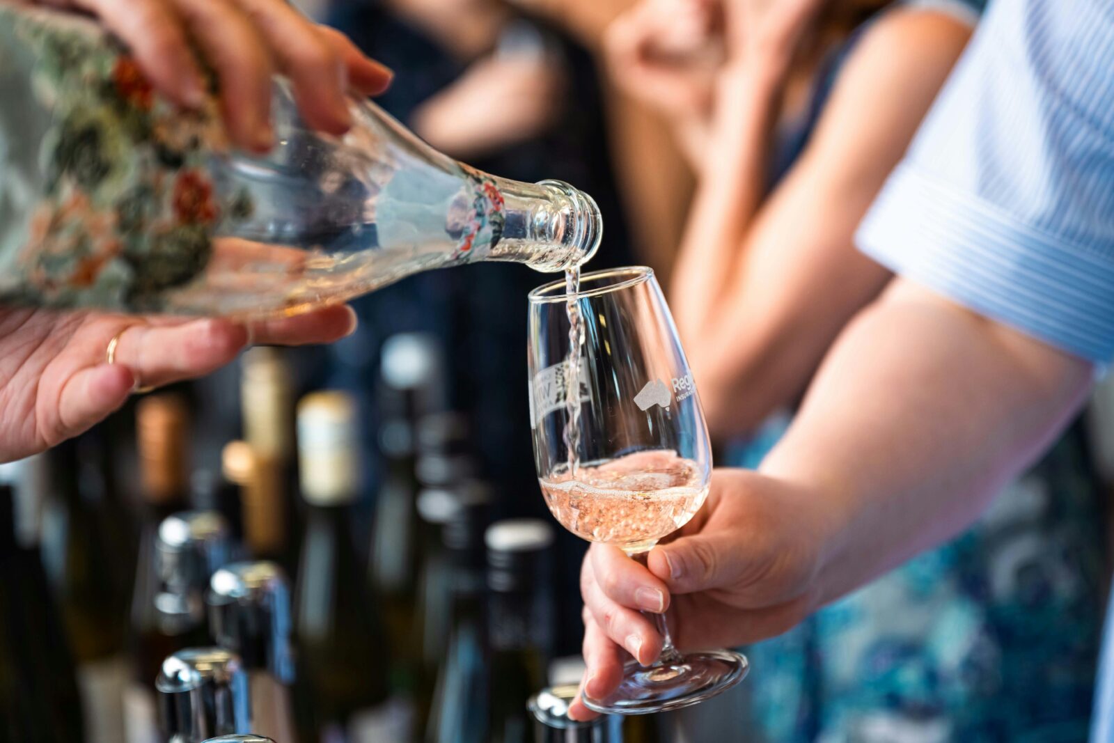Wine being poured into a glass