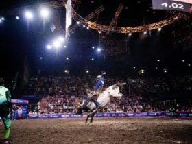 Macaulie Leather rides Nine Ball at PBR Grand Finals