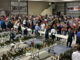 Serving up samples of all the different wines at the Australian Small Winemakers Show Public Tasting