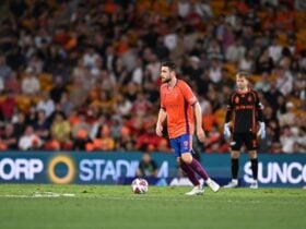 A Brisbane Roar Player at Suncorp Stadium