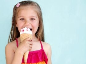 young girl enjoying ice cream