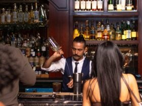 Bartender preparing a cocktail at Roosevelt Lounge Gold Coast during the House of Suntory whisky