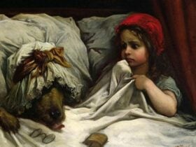 Red Riding Hood in bed with The Wolf