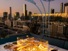 Firepit overlooking the brisbane city skyline