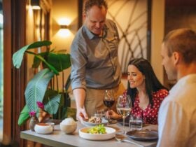 Lunch being served on a table at The Tamarind