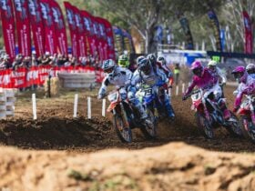 The MX1 Pack Hurtles Around Turn 1