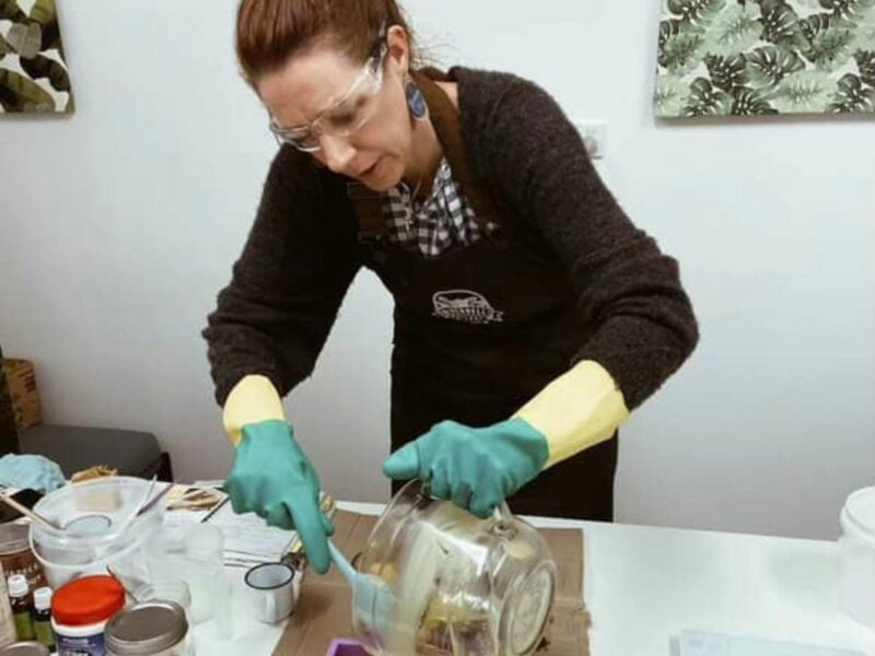 Picture of demonstration of soapmaking