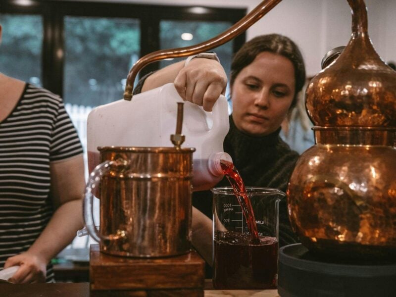 spirit making class pouring