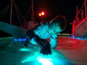 Child in the Sea of Light program using UV paint light