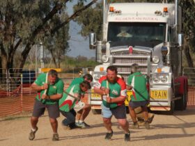 Local blokes give it their all.