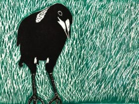 Artwork depicting a magpie