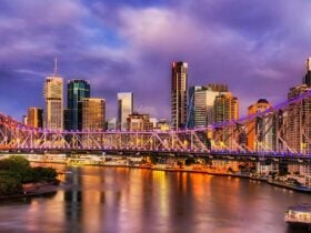 Brisbane nighttime cityscape