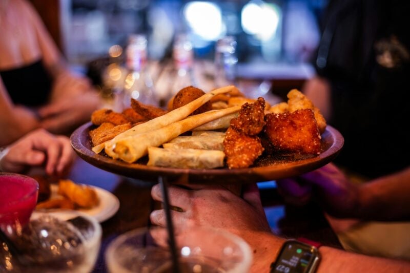 Plate of fresh cooked seafood