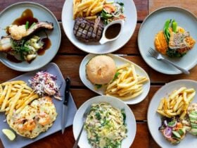 Various food dishes on a table