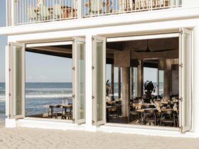 Looking into Rick Shores with the windows open and ocean behind