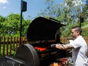 Man grilling on a BBQ