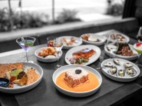 lasagne, salmon, oysters, cheese