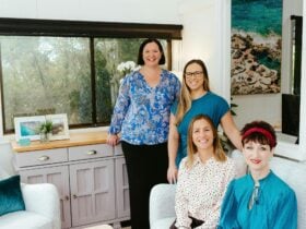 This is a photo of Sonia Jones, Amy Gratton, Tiana Brown and Donna Kranas in the reception area.