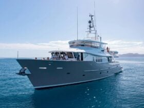 Texas T motor yacht in ocean near Whitsunday Islands