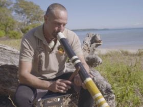 Matt playing didgeridoo