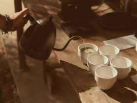 Pour-over coffee tasting using Australian-grown beans at the Jack Murat Coffee Farm.