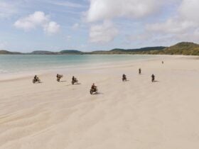 Bikes riding on a beach in Cape York