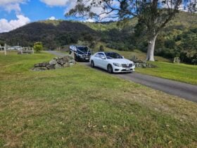 White Mercedes Wedding car