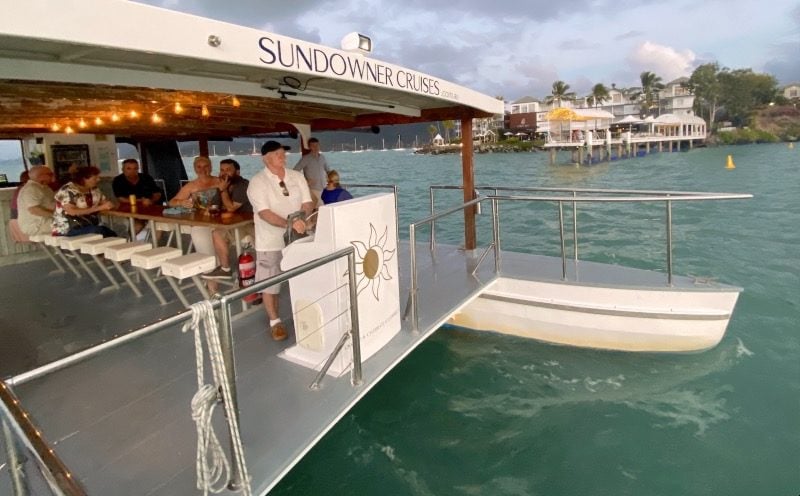 Cruising the bay of Airlie Beach at sunset 6 nights a week