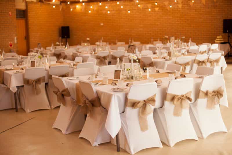 A typical wedding setup in our dining room.