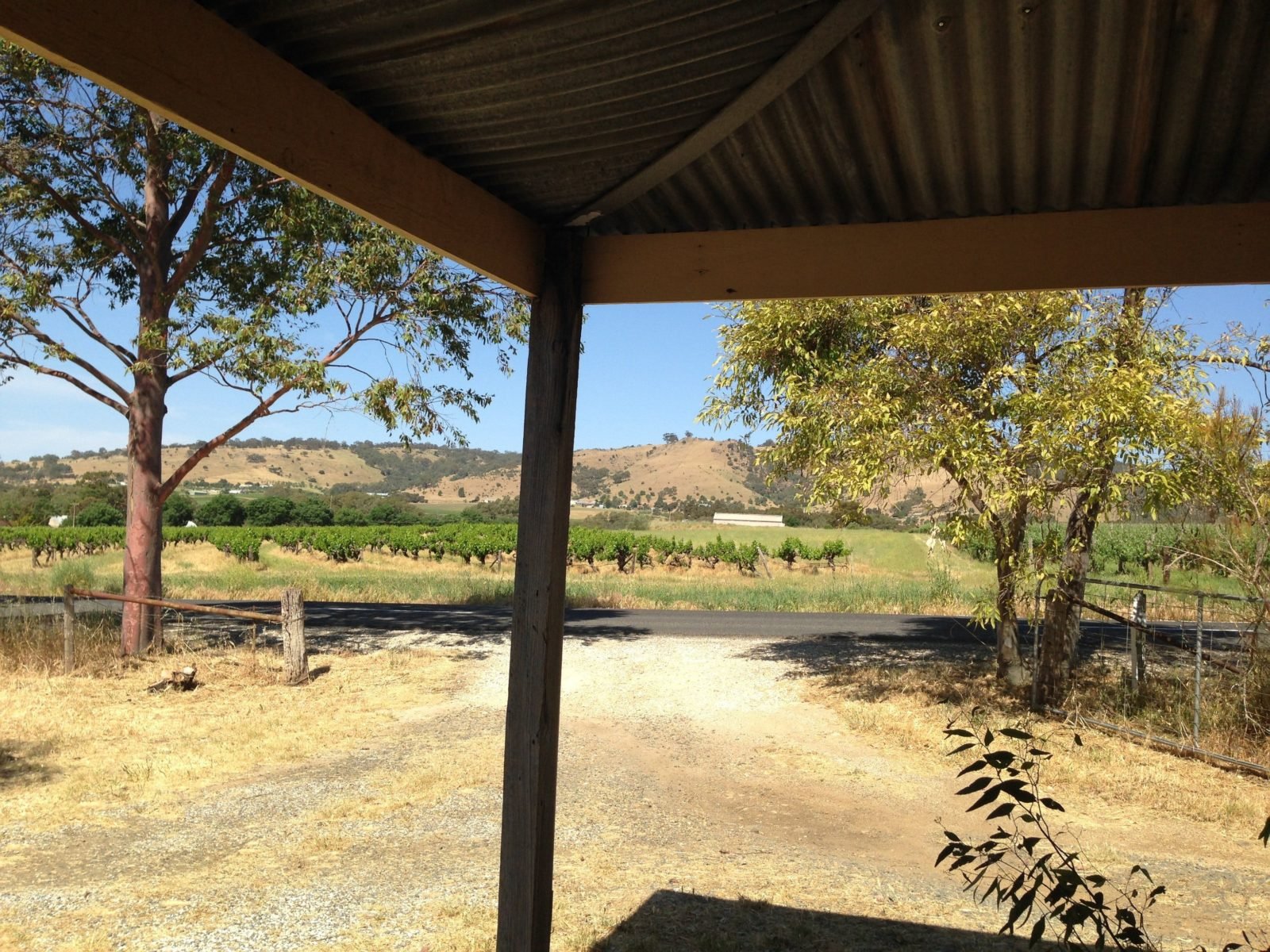 Sip your glass of Barossa wine while watching the sun go down over the hills., from Cellar Cottage