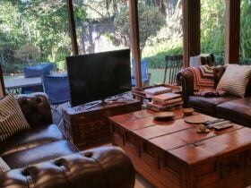 living room onto the deck