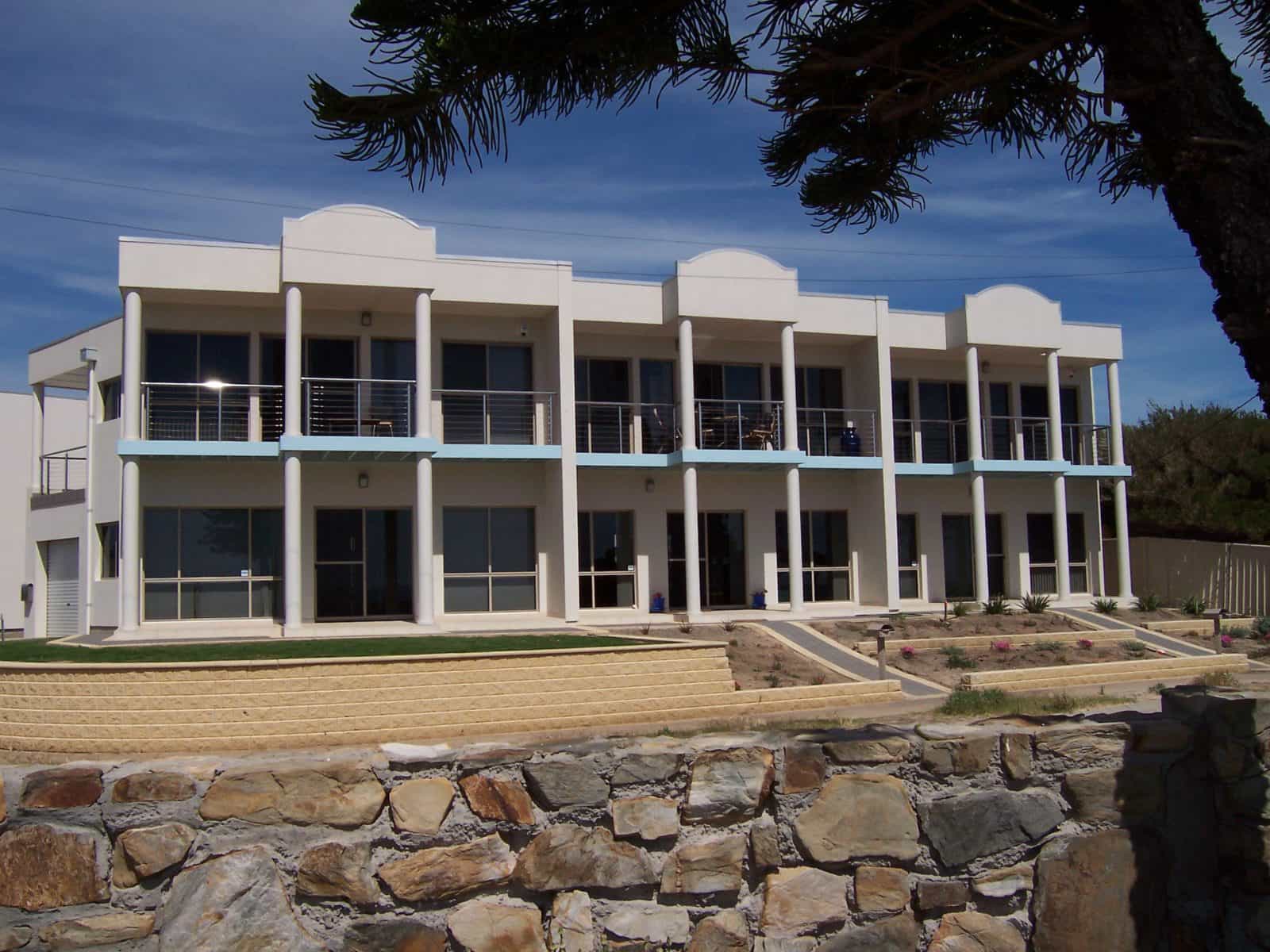 Front view of townhouses