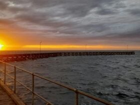 Sunset over the sea, taken from the jetty